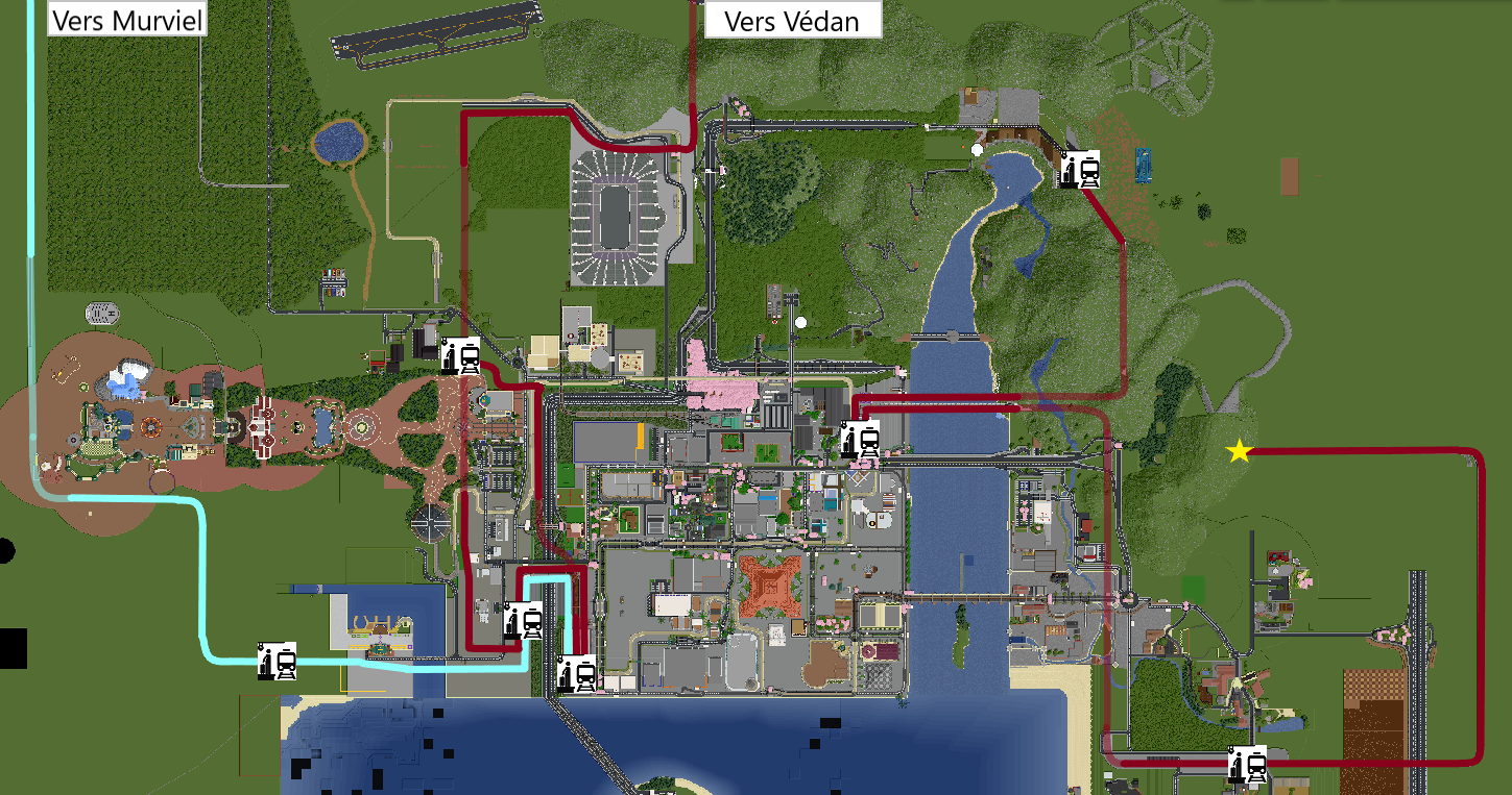 Carte illustrative du réseau de TRAIN E.N.A